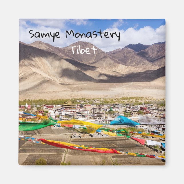 Aimant Vue aérienne du monastère de Samye - Tibet, Asie (Devant)