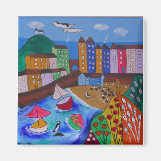 Aimant Vue colorée de Tenby