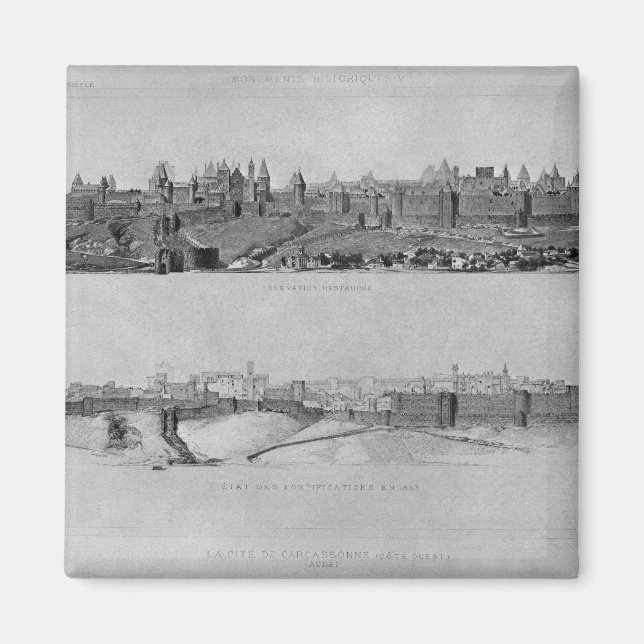 Aimant Vue de Carcassonne du côté ouest (Devant)