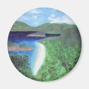 Aimant Vue de la plage de St John, Îles Vierges américain