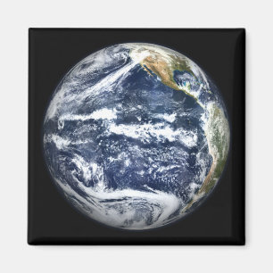 Aimant Vue de la Terre entière centrée sur l'océan Pacifi