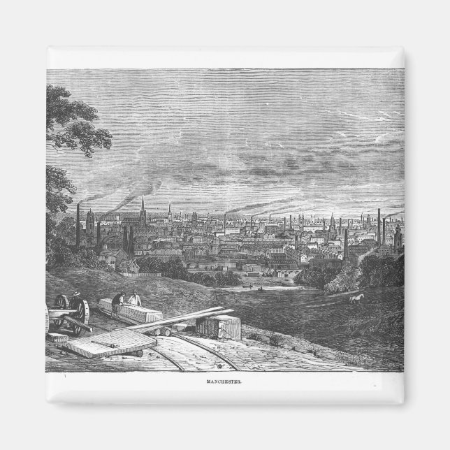 Aimant Vue de Manchester, gravée par T.Gustyne (Devant)