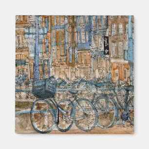 Aimant Vue de New York City d'aquarelle des destinations