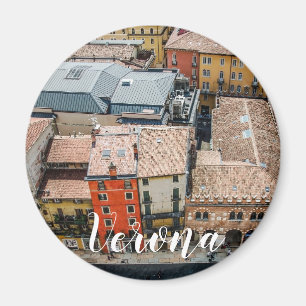 Aimant Vue du dessus des façades colorées des bâtiments