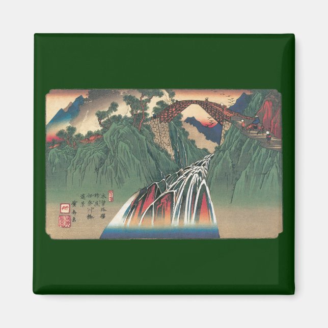 Aimant Vue du pont sur la rivière Ina, Nojiri par Hiroshi (Devant)