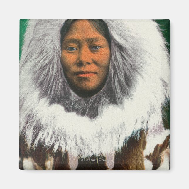 Aimant Vue d'une beauté Eskimo (Devant)