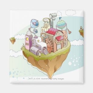 Aimant Vue d'une illustration abstraite colorée