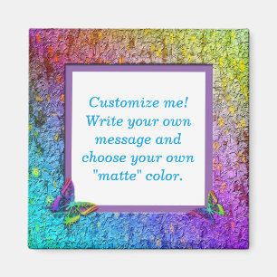 Aimant [Vue florale d'arc-en-ciel] w/Butterflies abstrait