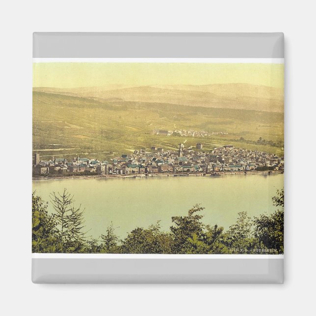 Aimant Vue générale, Rudesheim, Rhin, Allemagne classique (Devant)