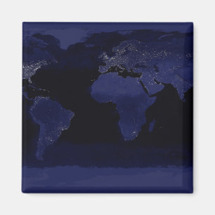 Aimant Vue globale des lumières de la ville terrestre