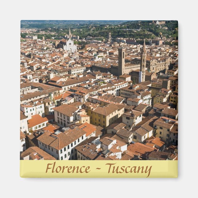 Aimant Vue panoramique aérienne de Florence - Toscane, It (Devant)