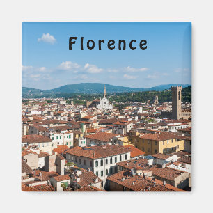 Aimant Vue panoramique aérienne de Florence - Toscane, It