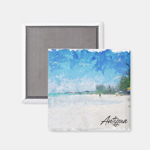 Aimant Vue panoramique de l'île des Caraïbes d'Antigua co