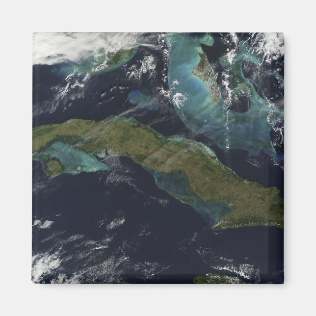 Aimant Vue satellite de Cuba (Devant)