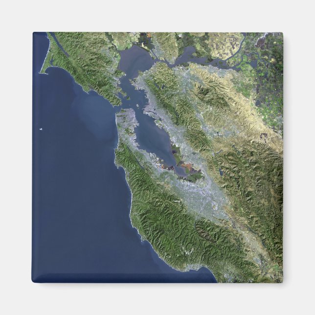 Aimant Vue satellite de San Francisco, Californie (Devant)