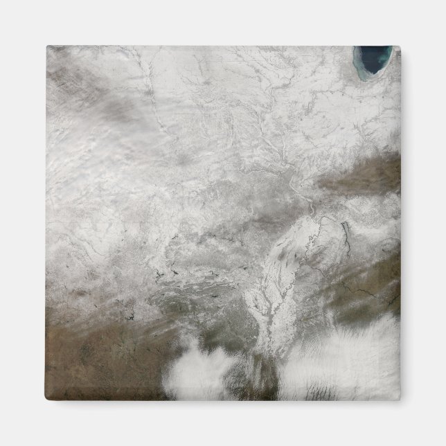 Aimant Vue satellite d'une tempête hivernale sévère (Devant)