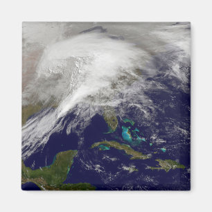 Aimant Vue satellite d'une tempête massive d'hiver