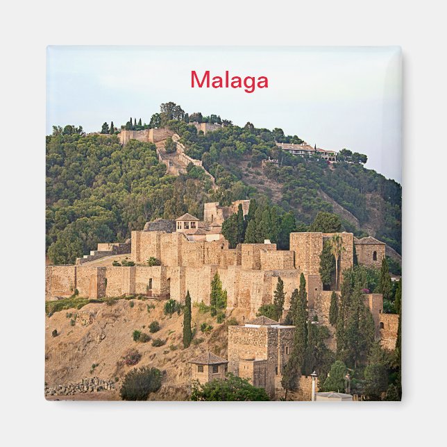 Aimant Vue sur la forteresse d'Alcazaba à Malaga (Devant)