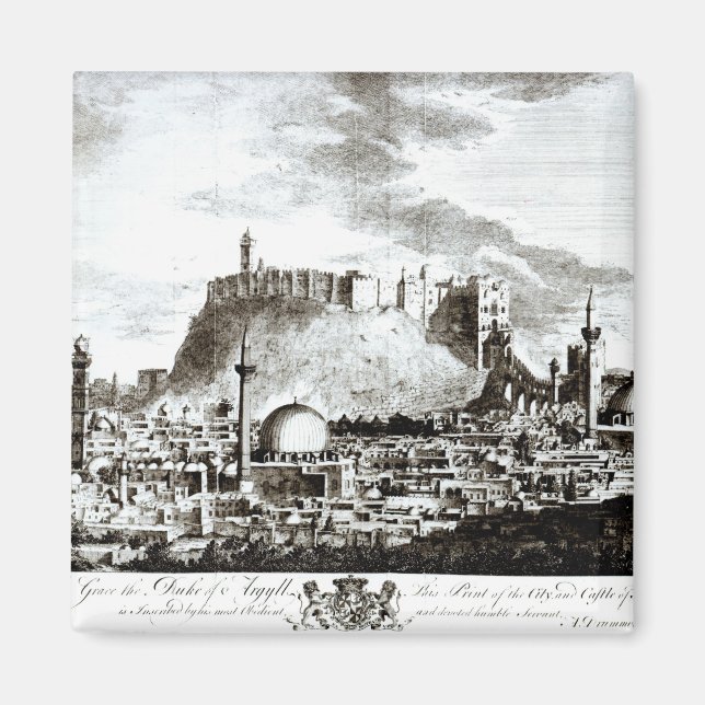 Aimant Vue sur la ville et le château d'Alep, Syrie (Devant)