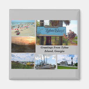 Aimant Vue sur l'île de Tybee, Géorgie