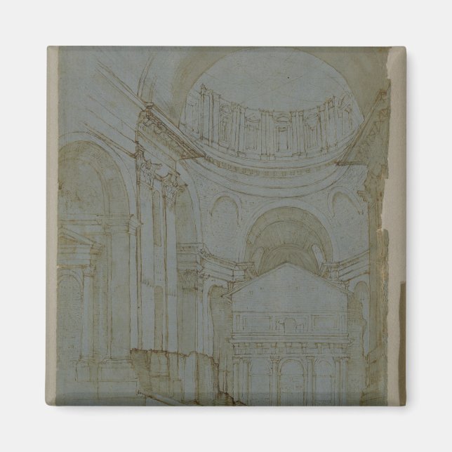 Aimant Vue sur New St. Peter's à Rome (Devant)