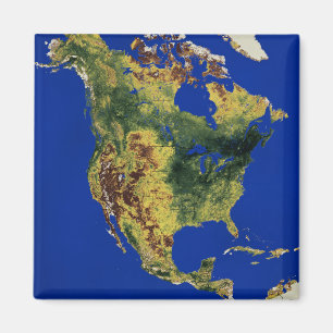 Aimant Vue topographique de l'Amérique du Nord et de l'Am