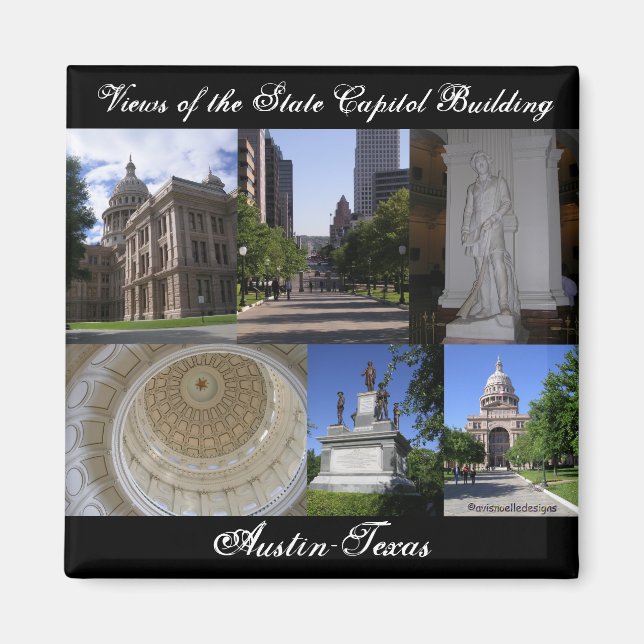 Aimant Vues de State Capitol Building, Austin, Texas (Devant)