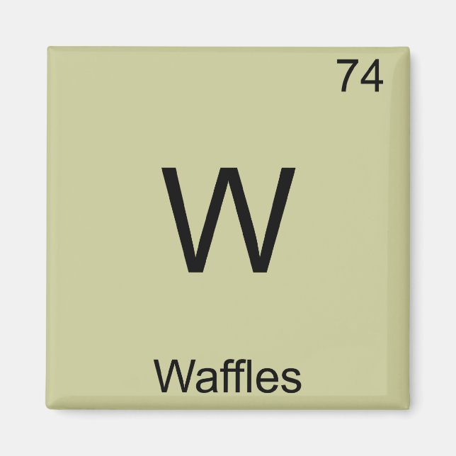 Aimant W - Waffles Funny Chimie Élément Symbole T-shirt (Devant)