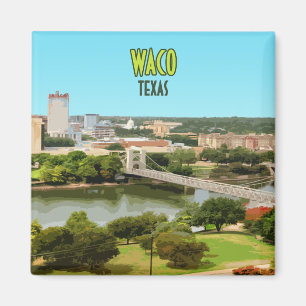 Aimant Waco Texas Brazos River Centre-ville Vintage
