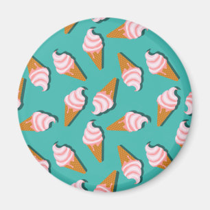 Aimant Waffle cones ice cream and frozen yogurt pattern