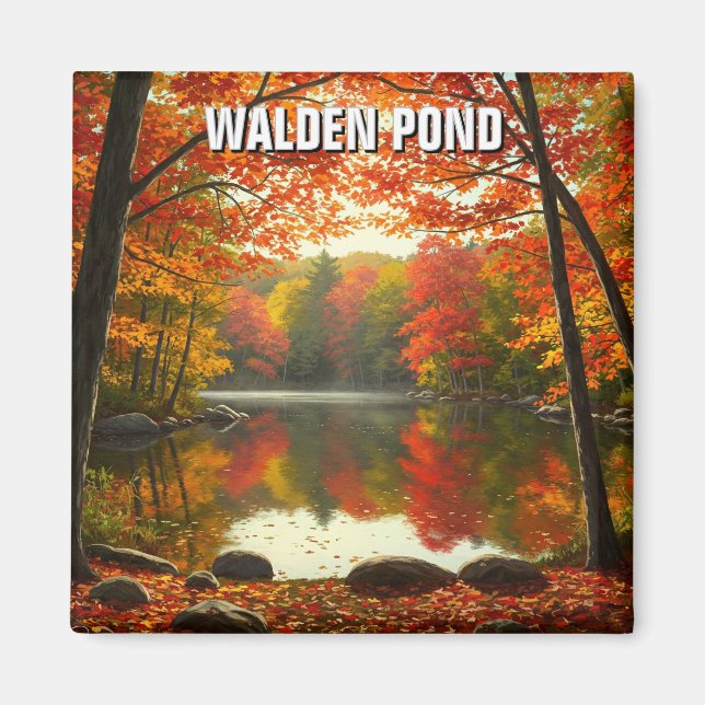 Aimant Walden Pond Massachusetts Travel (Devant)