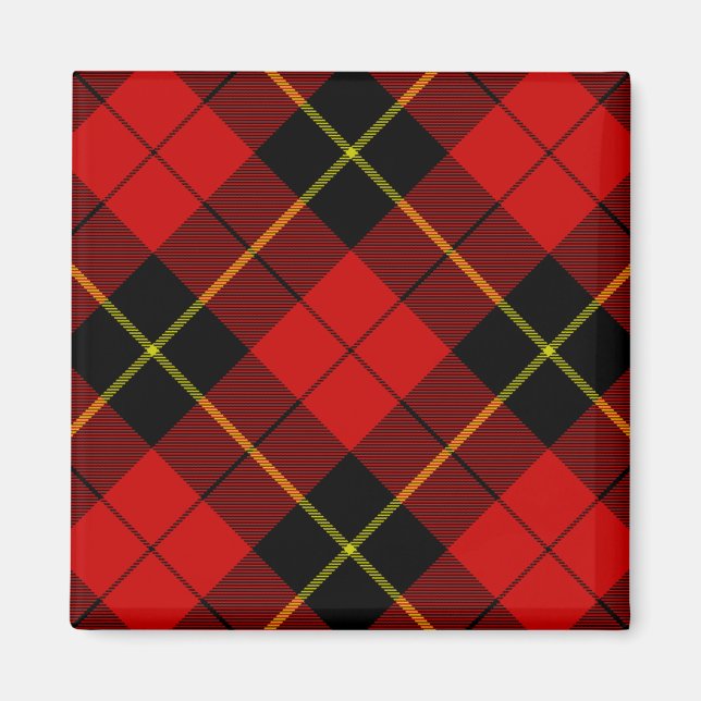 Aimant Wallace tartan rouge noir plaid (Devant)