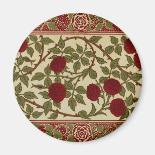 Aimant Walter Crane Vintage Rosamund Rouge Rose Florale A