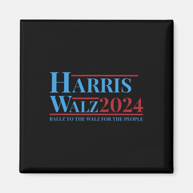 Aimant Walz 2024 Campagne Kamala Harris Tim Walz Drôle Te (Devant)