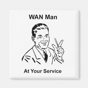 Aimant WAN Man À Votre Service Retro Tech