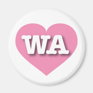 Aimant Washington Pink Heart - J'aime WA