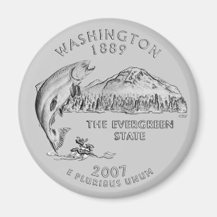 Aimant Washington State Quarter avec votre couleur