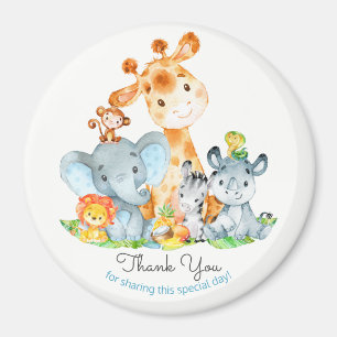 Aimant Watercolor Cute Safari Jungle Animals Thank You