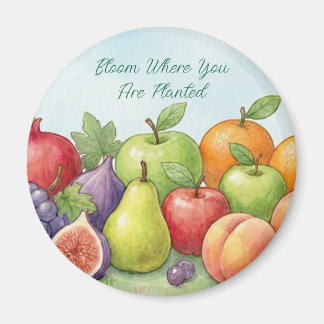 Aimant Watercolor Fruit Abundance, Tu Bishvat Background