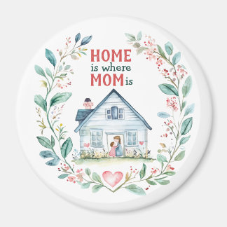 Aimant Watercolor Home est l'endroit où maman est
