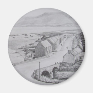 Aimant Waterfoot, dessin au crayon d'Antrim du comté par