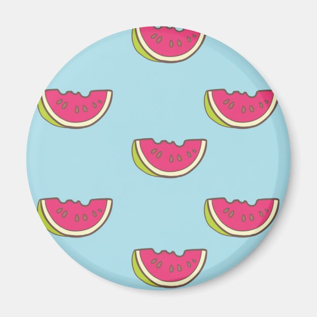 Aimant Watermelon Slices on Teal Pattern (Devant)