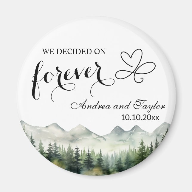 Aimant We decided on Forever Elegant Wedding favor (Devant)