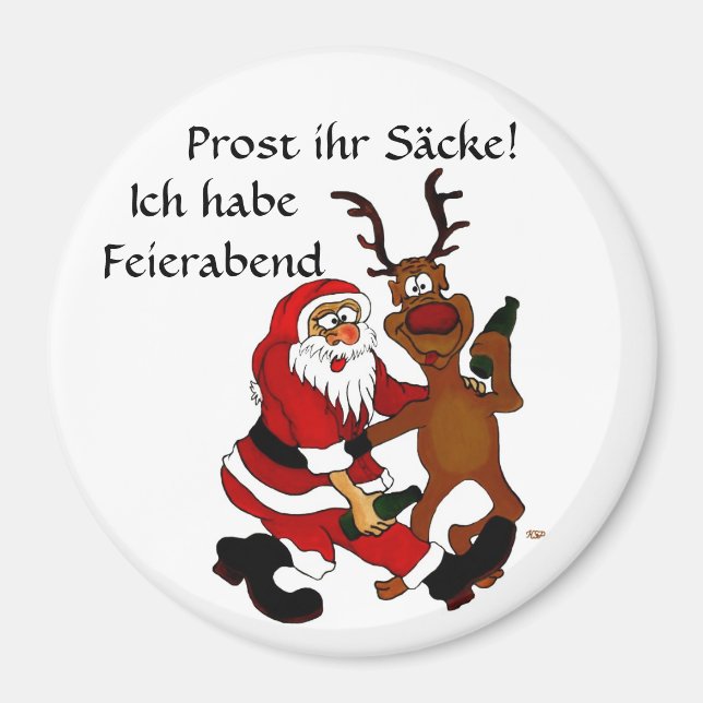 Aimant Weihnachtsmann mit Elch (Devant)