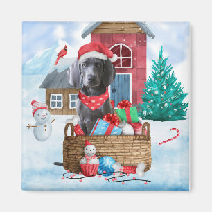 Aimant Weimaraner Chien dans la neige Maison de Chien de 