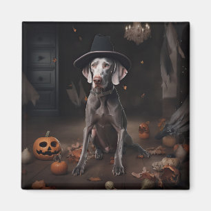 Aimant Weimaraner Citrouilles Halloween Épouvantable