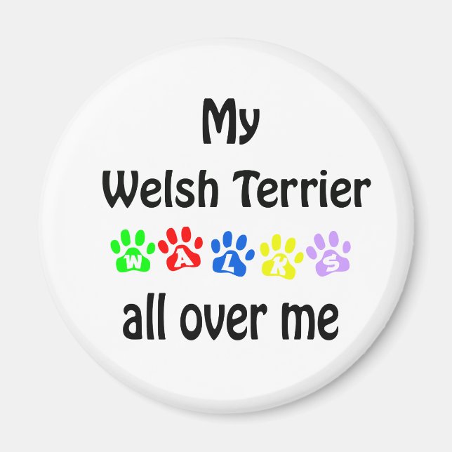 Aimant Welsh Terrier Walks Design (Devant)