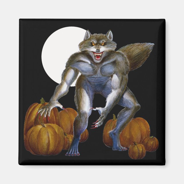 Aimant Werewolf dans l'aimant Citrouille Patch (Devant)