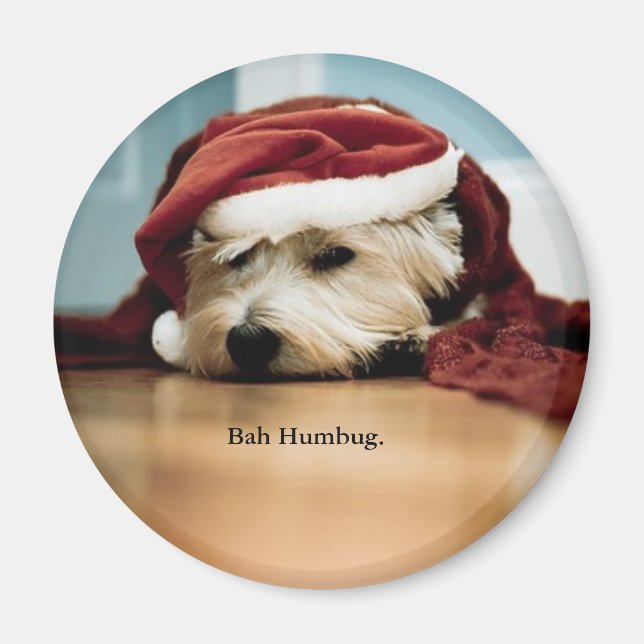 Aimant West Highland Terrier Santa Hat Christmas Westie (Devant)