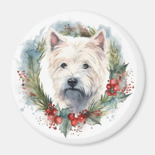 Aimant West Highland White Terrier Wire de Noël